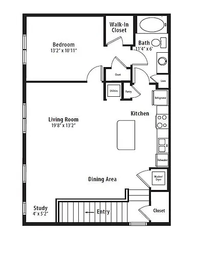 Floor plan 1 BR Grand Overlook