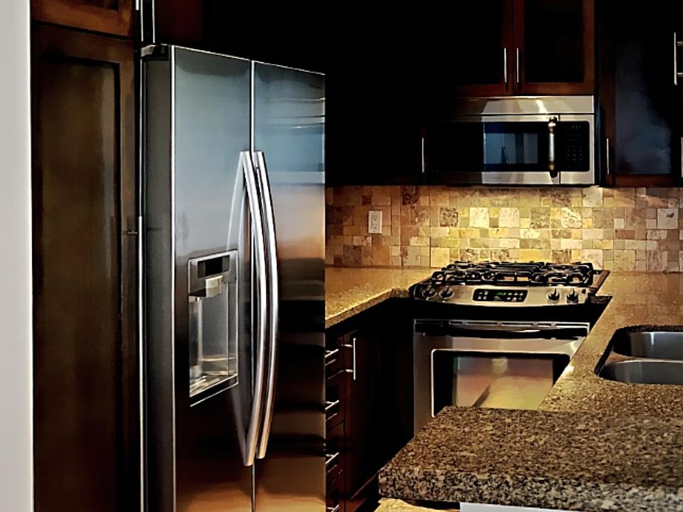 Kitchen with granite countertops