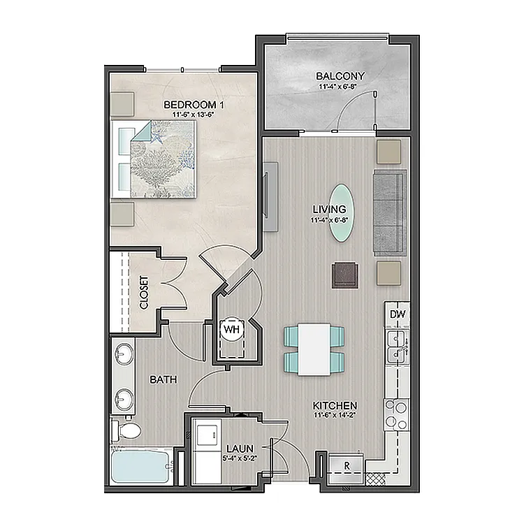 Floor plan 1 bedroom