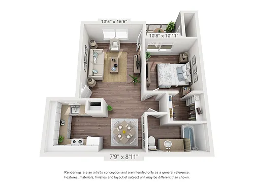 Floor plan 1X1 A