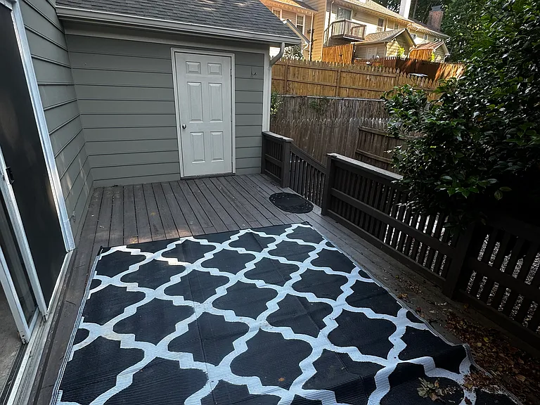 Private spacious deck, with fenced in area. Perfect for cool nights with LED accent lighting