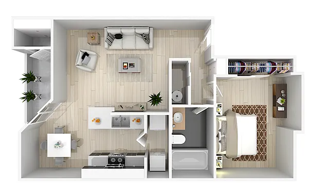 Floor plan 1 X 1