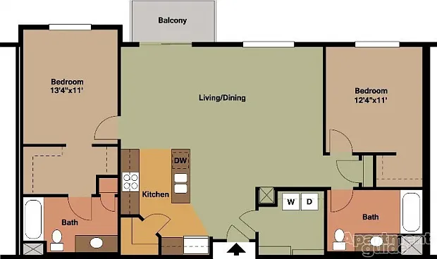 2 Bedroom Floor Plan 2 Bedroom Floor Plan