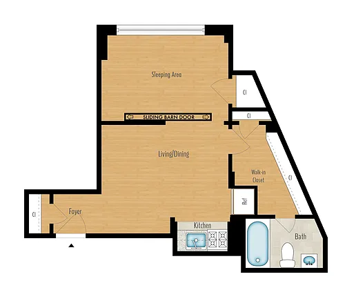 Floor plan Junior 1 Bedroom