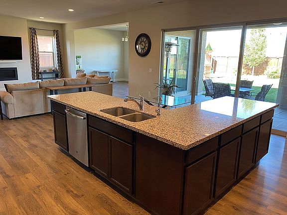 Kitchen into living room