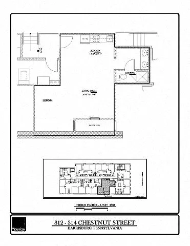 Floor plan International Place - 1304- 1 Bedroom - 1 Bathroom