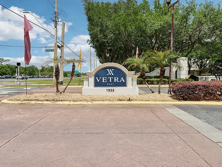 Vetra West entrance with convenient access and beautiful landscaping