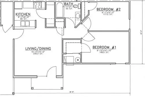 Floor plan 2 Bedroom