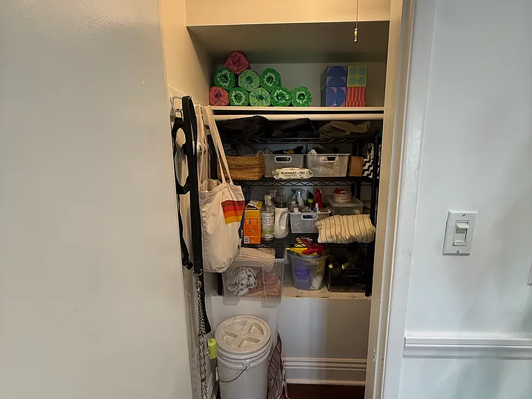 Large closet off living room for extra storage