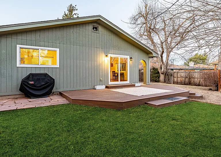 South facing deck with BBQ.