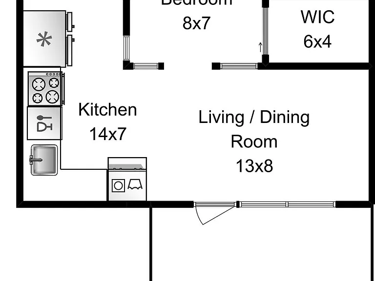 Jr 1 Bed Floorplan