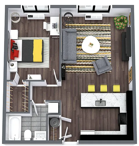Floor plan 1 Bedroom Standard