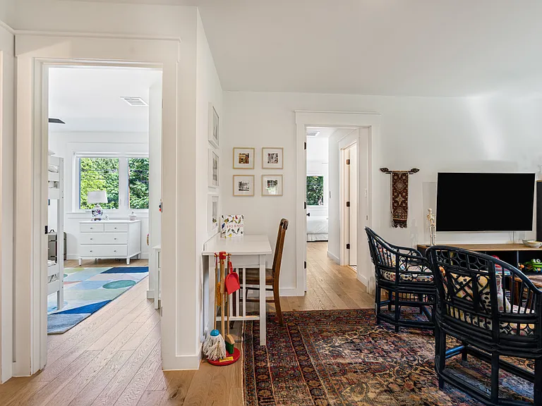 upstairs family room with views into two bedrooms