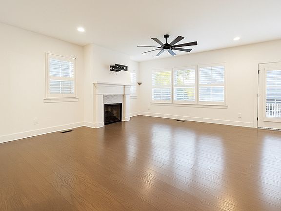 Living room with gas fire place.