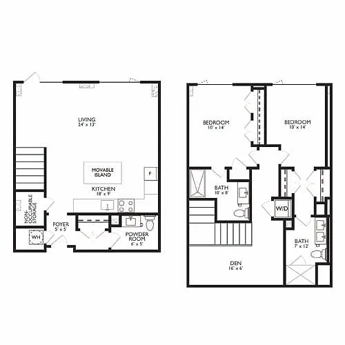 Floor plan Ravel 2P25DEN - Townhome