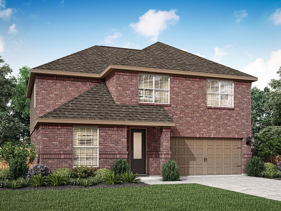The Roosevelt is a two story home with brick.