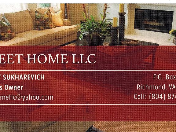 Text Dmitriy at (804) 874-6052 or send email sweethomellc@yahoo.com for a viewing appointment.