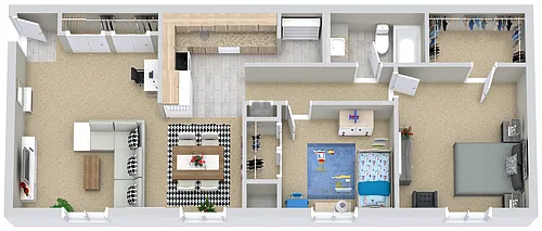 Floor plan 2 Bed | 1 Bath Apartment