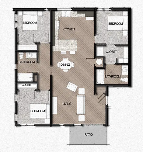 Floor plan Three Bedroom