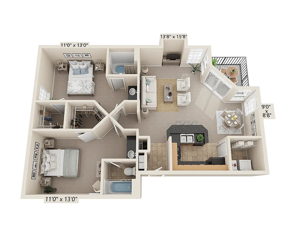 Floor plan Plan B2B