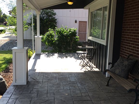 Stamped concrete porch