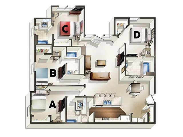 Floor plan D1 Floor Plan (Bienville)