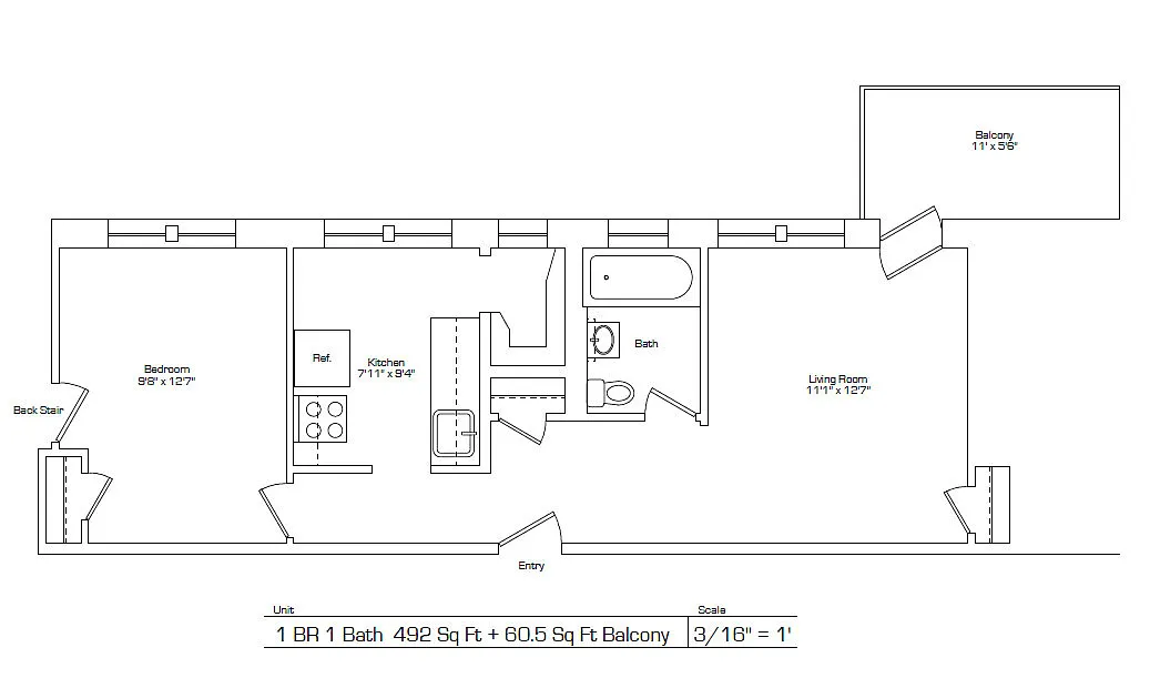 Floor plan 1 Bedroom