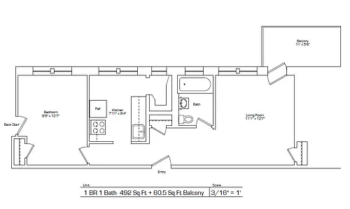 Floor plan 1 Bedroom