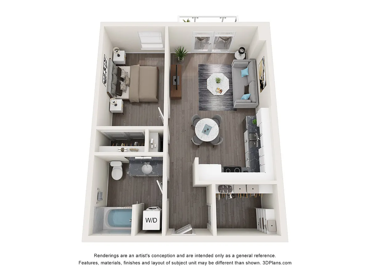 Floor plan 1 Bedroom C
