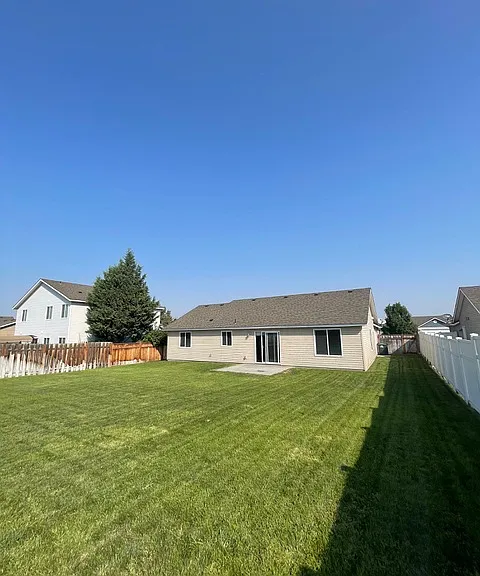 Large fenced backyard