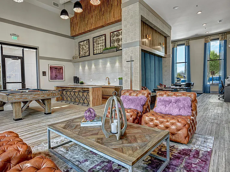 Resident Lounge with Billiards and Demonstration Kitchen