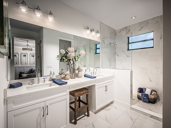 Luxurious primary bath with a large walk-in shower