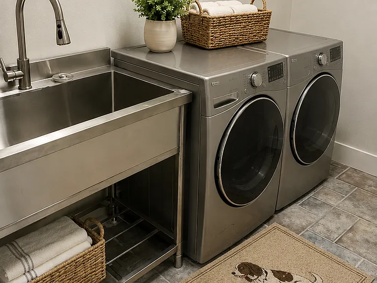 AI generated design concept. Washer and dryer not included