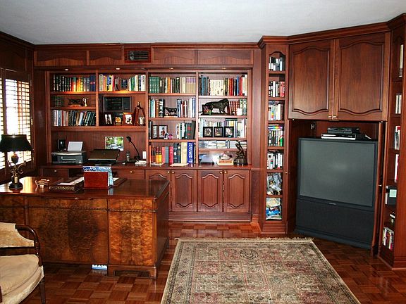Den with Built-in Bookcases