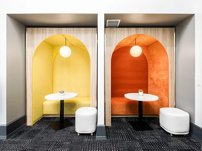 Business Center with PCs, Wireless Printing and Co-working Booths