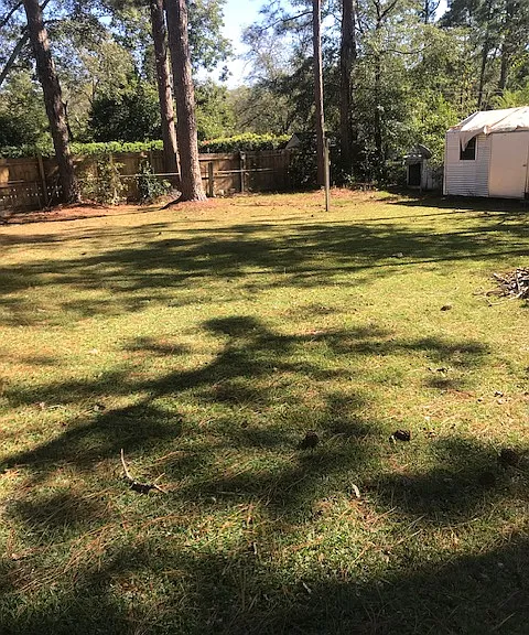 Back yard with Shed for storage