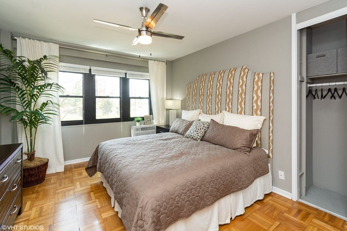 One bedroom model bedroom with natural lighting