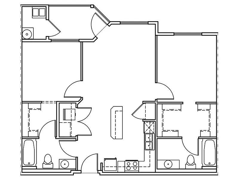 Floor plan 2 Bed 2 Bath
