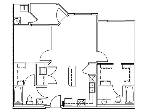 Floor plan 2 Bed 2 Bath