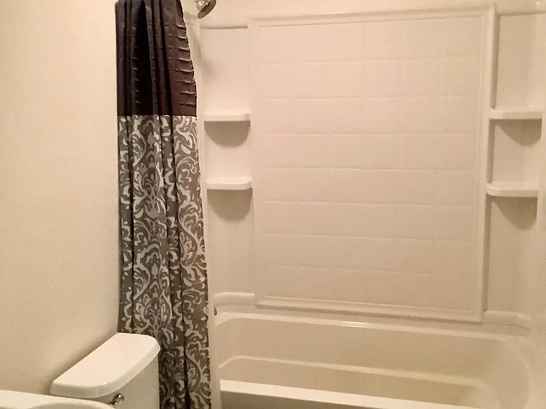 2nd bathroom. Shower over tub.