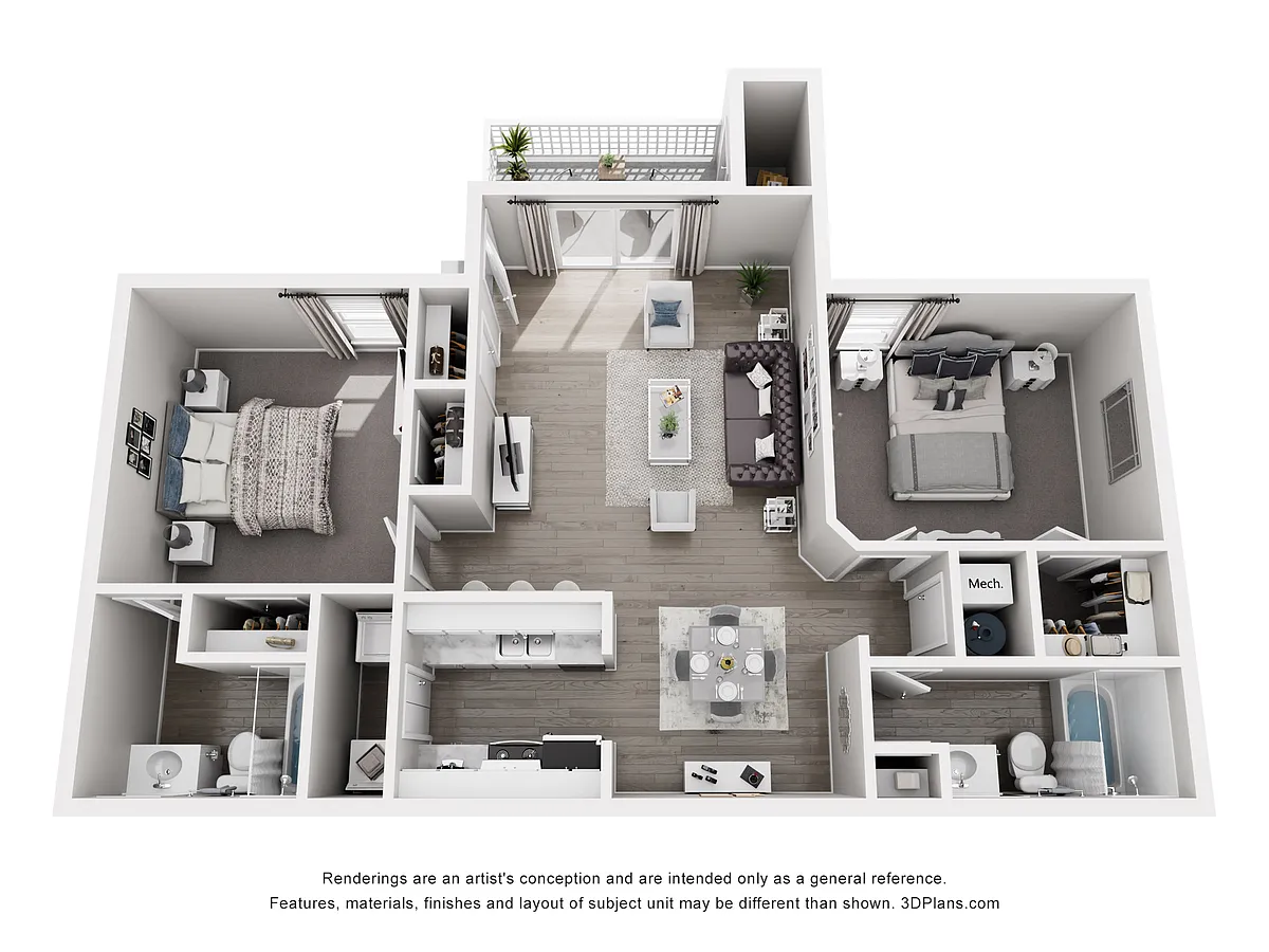 Floor plan 2 Bed 2 Bath