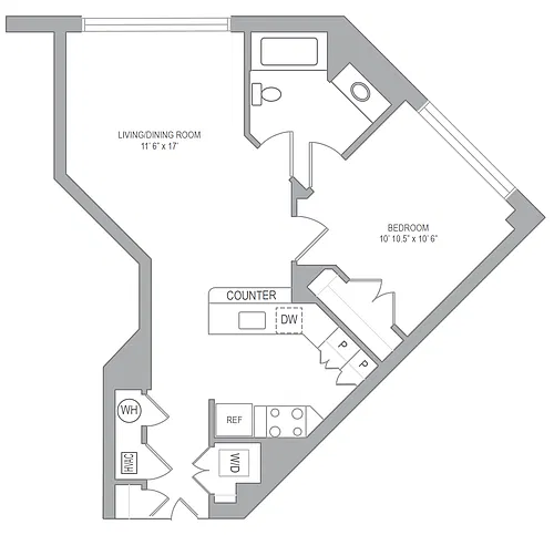 Floor plan 1BR/1BA