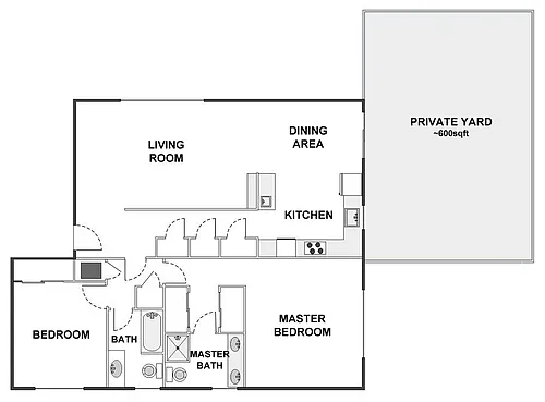 Floor plan 2 Bed / 2 Bath: Type A