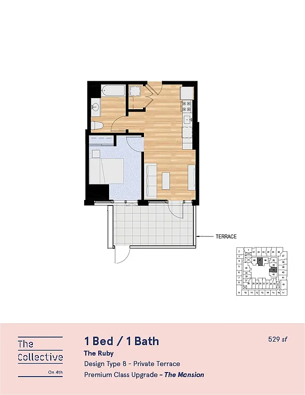 Floor plan 1X1 H