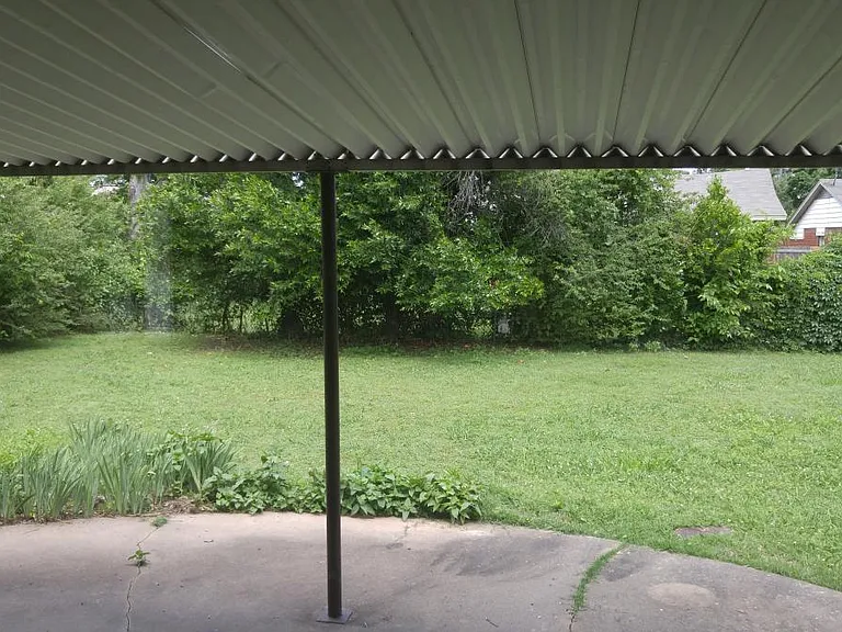 Back yard with cover patio