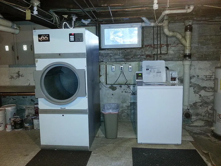 Basement coin-op laundry
