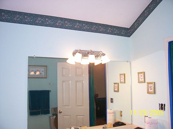 master w/custom tile new paint vaulted ceiling