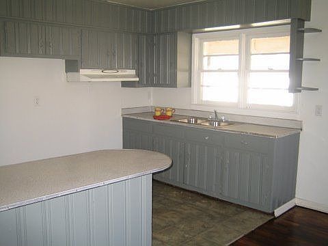 Kitchen open to living area