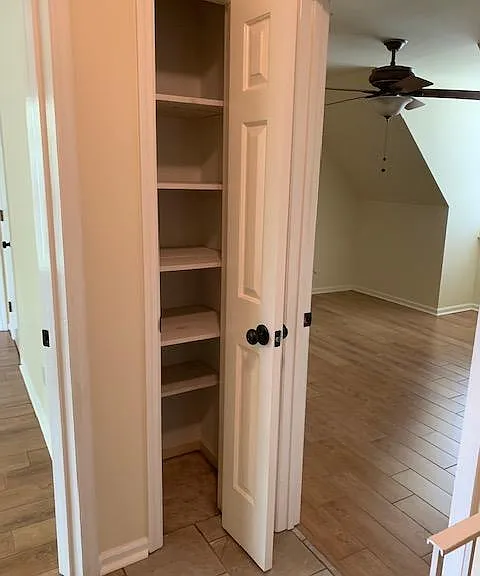 Linen closet in upstairs hallway