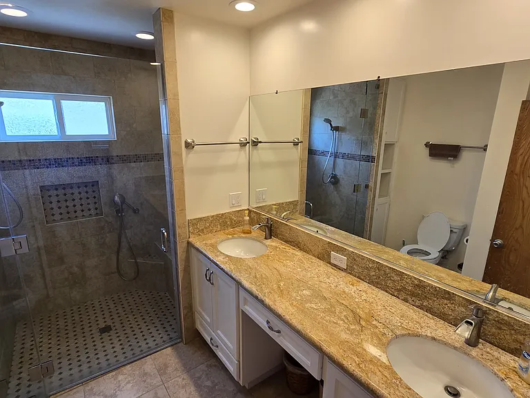 First floor, Full bathroom with dual sinks